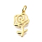 Valentine's Day 925 Sterling Silver Rose Pendants, Hollow Flower Charms with Jump Rings & 925 Stamp, Golden, 18x10x1mm, Hole: 3.5mm