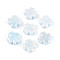 Handmade Porcelain Beads, Four Leaf Clover, Bright Glazed Porcelain, Azure, 11.5~12x11.5~12x5.5~6mm, Hole: 1.8~2mm