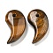 Natural Tiger Eye Pendants, Magatama Charms, 34x19x10mm, Hole: 3mm