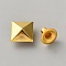 Brass Rivets, Semi-Tublar Rivets, Collision Rivets, Pyramid, Golden, 10x10x6mm, Hole: 3mm