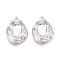304 Stainless Steel Pendant Cabochon Settings, Nuggets, Stainless Steel Color, Tray: 10x7.5mm, 27x19x3.5mm, Hole: 1.4mm