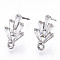 Brass Cubic Zirconia Ear Studs, 316 Surgical Stainless Steel Pin, Cadmium Free & Nickel Free & Lead Free, Platinum, 14~14.5x8.2x2.8mm, Pin: 0.6mm, Hole: 2.8mm