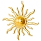 304 Stainless Steel Pendants, Sun Charm, Golden, 42x39mm