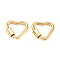 304 Stainless Steel Locking Carabiner, Real 18K Gold Plated, Ion Plating(IP), Heart, 14.5x16x2mm