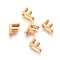 Brass Charms, Real 18K Gold Plated, Letter.F, 7~8.5x4~7.5x2mm, Hole: 1mm
