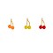Cherry Charms 304 Stainless Steel Enamel Pendants, Real 18K Gold Plated, Ion Plating(IP), Mixed Color, 24x15mm
