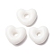 Handmade Lampwork Beads, Large Hole Beads, Heart, White, 14x15x5mm, Hole: 4mm