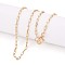 Brass Paperclip Chains, Drawn Elongated Cable Chain Necklace Making, with Lobster Claw Clasps, Real 18K Gold Plated, 24.01 inch(61cm) long, Link: 5x2x0.7mm, Jump Ring: 4x1mm