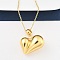 201 Stainless Steel Love Heart Pendant Necklaces for Women, Real 18K Gold Plated, 17.91 inch(45.5cm)