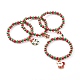 Bracelets à breloques extensibles thème noël pour enfants BJEW-JB06170-1