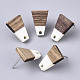 Resin & Cedarwood/Walnut Wood Stud Earring Findings MAK-N032-001A-2