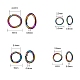 200 pièces 4 styles 304 anneaux ouverts en acier inoxydable STAS-CJ0001-220-2