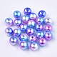 Perles en plastique imitation perles arc-en-abs OACR-Q174-12mm-06-1