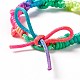 Bracelet cordon tressé en polyester coloré BJEW-B065-05-4