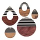 10pcs 5 pendentifs en résine et bois de noyer de style RESI-LS0001-20-2
