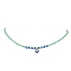 Collier pendentif mauvais œil au chalumeau avec chaînes de perles de graines de verre pour femmes NJEW-JN04419-3