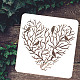 Fingerinspire cuore albero stencil 11.8x11.8 pollice riutilizzabile a forma di cuore albero della vita stencil fai da te mestiere uccelli albero modello di disegno piante animali stencil per la pittura su parete legno tessuto mobili DIY-WH0391-0074-3