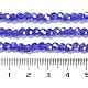 クリアガラスビーズ  32ファセット  ABカラーメッキ  ラウンド  スレートブルー  4.5x4mm  穴：1mm  約94~95個/連  13.98''（35.5センチメートル） EGLA-A035-T4mm-B21-4