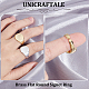 Unicraftale 4 шт. 2 цвета латунное плоское круглое кольцо с печаткой RJEW-UN0002-60-4