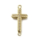 Подвески-крестики из латуни с прозрачным кубическим цирконием ZIRC-I070-003G-1