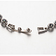 Модные женские браслеты-цепочки с плоскими круглыми звеньями и микропаве из кубического циркония BJEW-E249-78-3
