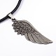Wing Leather Pendant Necklaces for Men NJEW-P127-008B-1