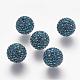 Half Drilled Czech Crystal Rhinestone Pave Disco Ball Beads RB-A059-H12mm-PP9-207-1