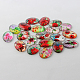 Multi-Color Flower Theme Ornaments Glass Oval Flatback Cabochons X-GGLA-A003-13x18-NN-1