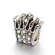 Antique Silver Plated Alloy Rhinestone Large Hole European Crown Beads CPDL-E022-04C-2