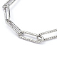 304 Stainless Steel Textured Paperclip Chain Bracelets X-BJEW-JB05112-2