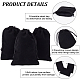 Beebeecraft 20Pcs Velvet Drawstring Pouches 15x10cm Black Rectangle Jewellery Pouches for Jewellery Earplug and Key Chains TP-BBC0001-03A-02-6