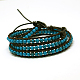 Fashion Triple Wrap Style Gemstone Bracelets BJEW-J058-08-1