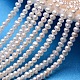 Hebras de perlas de perlas de agua dulce cultivadas naturales de papa X-PEAR-E007-3.5-4mm-1