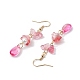 5 пара двухцветных стеклянных подвесных сережек EJEW-JE06297-5