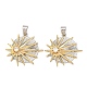 Латунные микропаве прозрачные подвески с фианитом KK-G543-10GP-04-1
