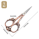 SUNNYCLUE 1Set 4.7Inch Stainless Steel Embroidery Scissors Butterfly Pattern Vintage Style Pointed Tip Sewing Shears for Papercraft Crochet Cross Stitch Knitting Scissors Red Copper Printed Package TOOL-WH0139-09R-2