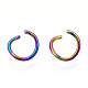 Placcatura ionica (ip) colore arcobaleno 304 anelli di salto aperti in acciaio inossidabile STAS-N098-062A-01-2