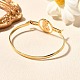 Женские браслеты с плоскими круглыми звеньями из нержавеющей стали 201 BJEW-R014-01G-05-3