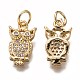 Brass Micro Pave Clear Cubic Zirconia Charms ZIRC-C020-45-3