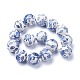 Hebras de perlas de porcelana azul y blanco hechas a mano PORC-K002-01A-3