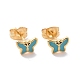 Enamel Butterfly Stud Earrings with 316L Surgical Stainless Steel Pins EJEW-P204-04G-02-1