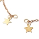 Creazione di braccialetti con maglie a catena portacavi con ciondolo a forma di stella in ottone AJEW-JB01150-46-2