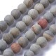 Chapelets de perles de feuille d'argent en jaspe naturel G-F627-06-C-1