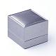 PUレザーリングボックス  正方形  グレー  6.05x6.55x5.2cm OBOX-G010-02D-1