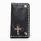 Herren-Kreuz mit Totenkopf Nieten besetzte Leder-Geldbörsen ABAG-N004-02A-1