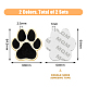 スーパーファインディング 2 セット 2 色自己粘着合金猫ステッカー  クマの足跡  ミックスカラー  64.5x60x2.5mm  1セット/色 STIC-FH0001-14-2