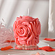 バレンタインデー 3D ローズピラー DIY キャンドルシリコンモールド  香りのよいキャンドル作りに  ホワイト  11x10cm DIY-K064-03A-2