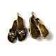20Pcs Slipper Shoes with Flower Antique Bronze Alloy Pendants X-PALLOY-A15362-AB-NF-1