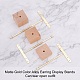 FINGERINSPIRE 3 Pcs Gold Metal T Bar Earring Display Stand with Wooden Base 4 Holes Jewelry Holders Hanging Earring Organizer for Store Retail Photography Props（Square Base EDIS-WH0011-05-5