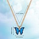 6Pcs Butterfly Pendant Necklaces for Women JN1065A-3